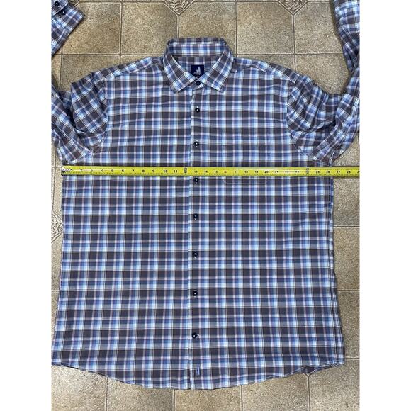 Johnnie-O Hangin' Out Men’s XL Button Up Shirt Long Sleeve Misc Plaid Cotton-EUC - Picture 3 of 13